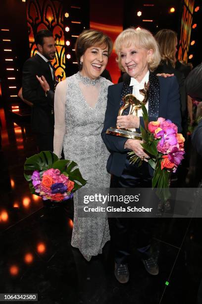 Paola Felix and Liselotte "Lilo" Pulver during the Bambi Awards 2018 final applause at Stage Theater on November 16, 2018 in Berlin, Germany.