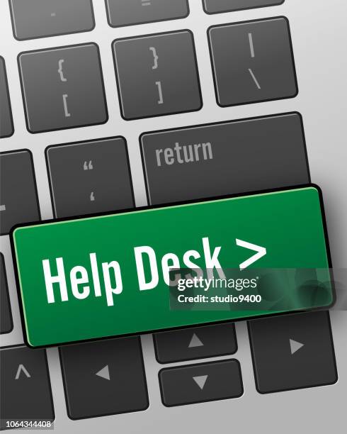 computer keyboard help desk message - black computer engineer stock illustrations