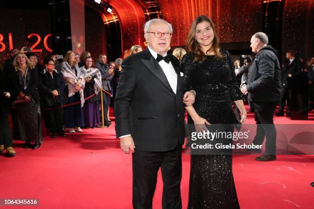 Dr. Hubert Burda and Katharina Wackernagel during the Bambi Awards 2018 Arrivals at Stage Theater on November 16, 2018 in Berlin, Germany.