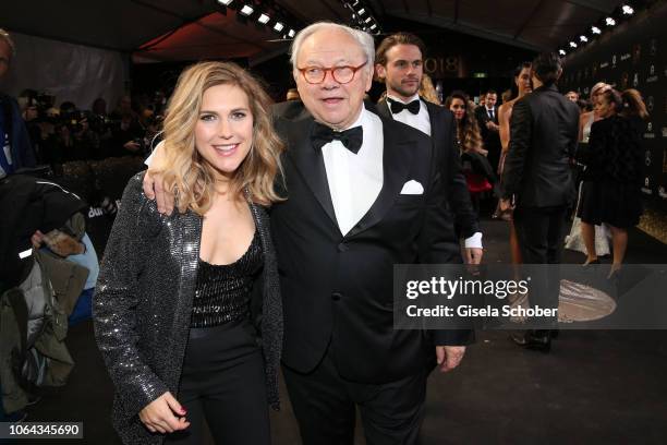 Dr. Hubert Burda and his daughter Elisabeth Burda during the Bambi Awards 2018 Arrivals at Stage Theater on November 16, 2018 in Berlin, Germany.