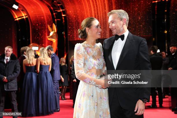 Christian Lindner, FDP, and his girlfriend Franca Lehfeldt during the Bambi Awards 2018 Arrivals at Stage Theater on November 16, 2018 in Berlin,...