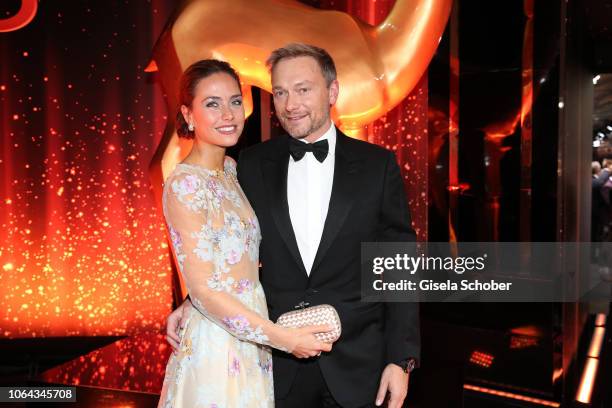 Christian Lindner, FDP, and his girlfriend Franca Lehfeldt during the Bambi Awards 2018 Arrivals at Stage Theater on November 16, 2018 in Berlin,...