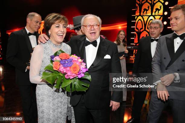 Paola Felix and Dr. Hubert Burda during the Bambi Awards 2018 final applause at Stage Theater on November 16, 2018 in Berlin, Germany.
