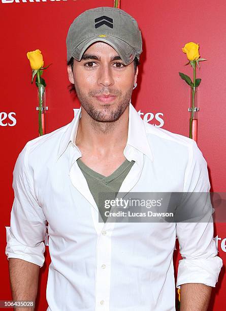 Enrique Iglesias attends the Emirates marquee during Emirates Melbourne Cup Day at Flemington Racecourse on November 2, 2010 in during Emirates...