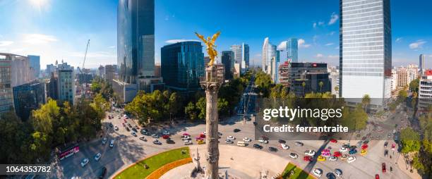 independence monument mexico city - mexico city skyline stock pictures, royalty-free photos & images