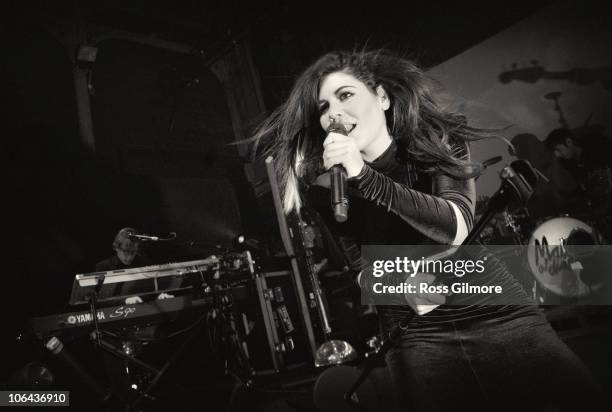 Marina Diamandis of Marina And The Diamonds performs on stage at The Old Fruit Market on November 1, 2010 in Glasgow, Scotland.