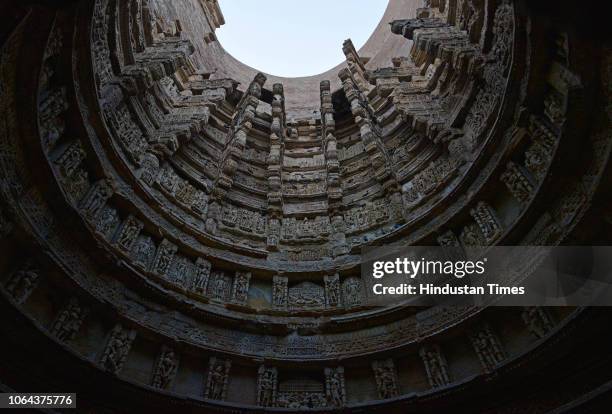 View of Rani Ki Vav, a stepwell in the small Gujarat town of Patan, on October 29, 2018 in Patan, India. It recognised as a UNESCO World Heritage...