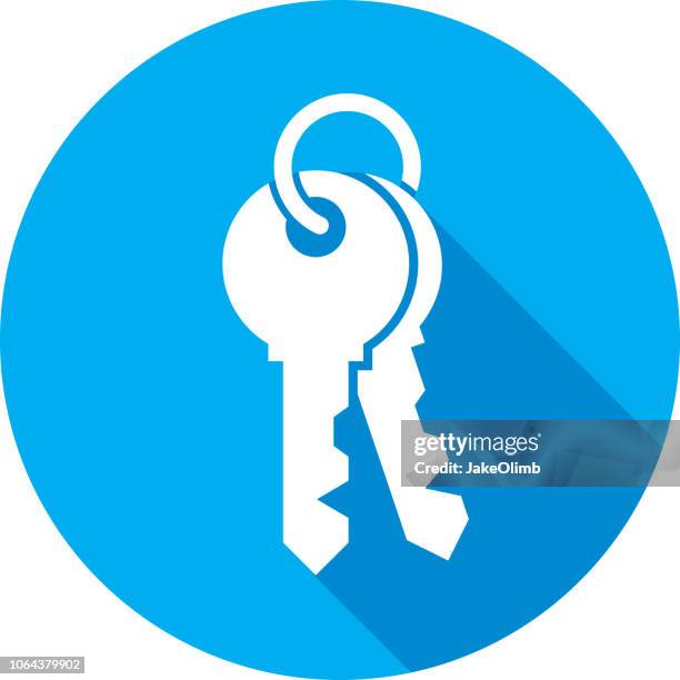 ilustraciones, imágenes clip art, dibujos animados e iconos de stock de llaves de anillo icono silueta - house key