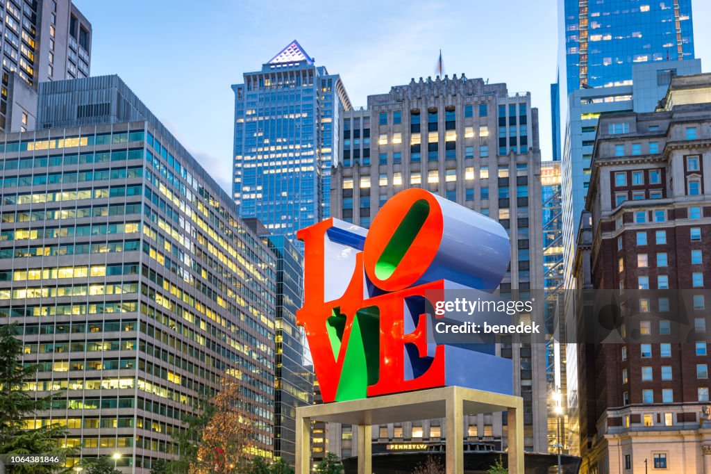 Love sculpture in downtown Philadelphia USA