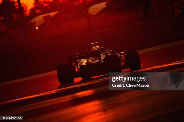 Valtteri Bottas driving the Mercedes AMG Petronas F1 Team Mercedes WO9 on track during practice for the Abu Dhabi Formula One Grand Prix at Yas...