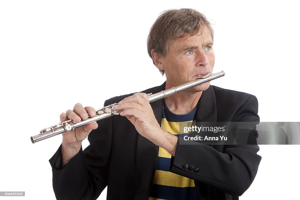 Musician playing flute