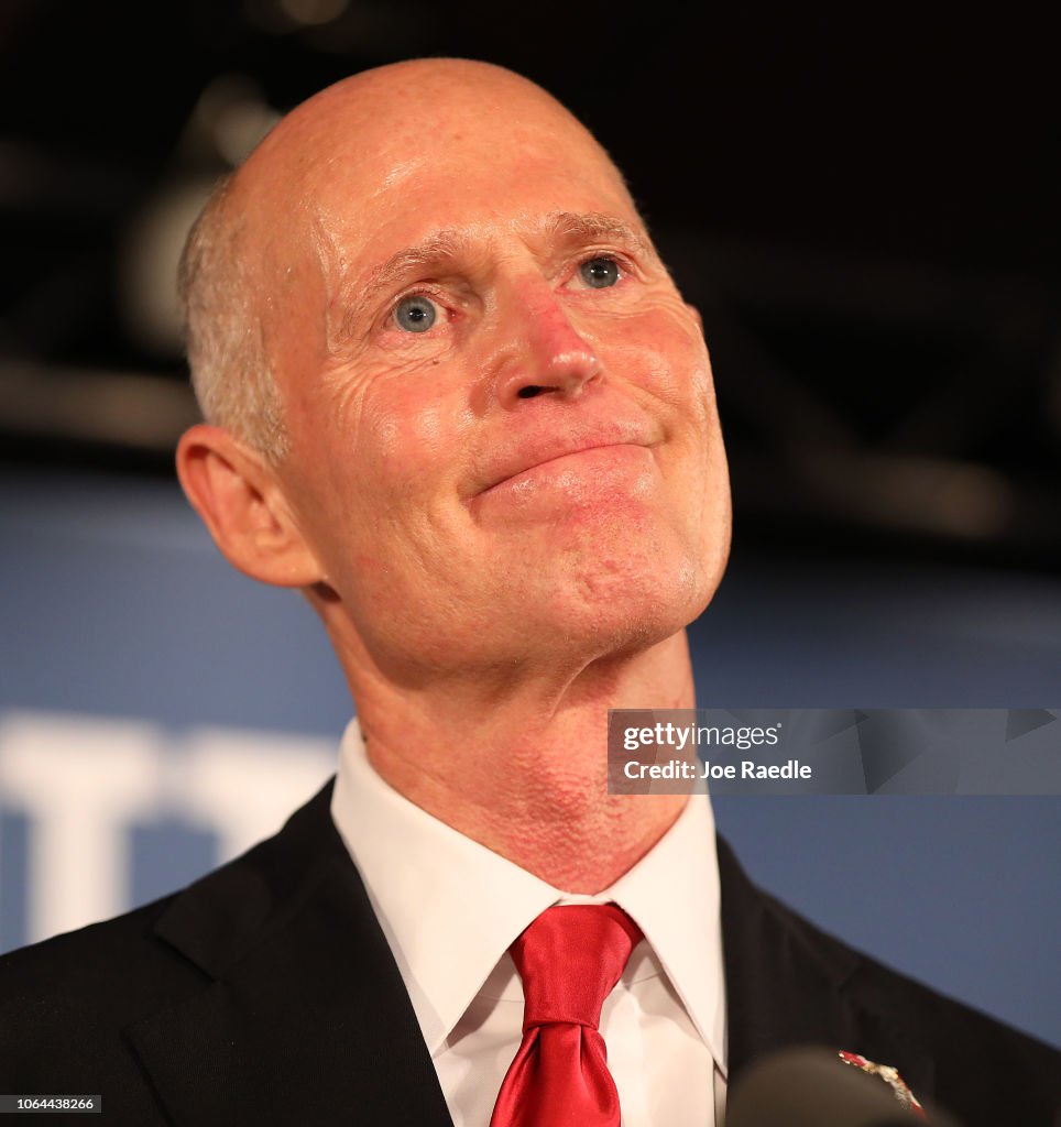 Florida Senate Candidate Rick Scott Attends Election Night Event In Naples