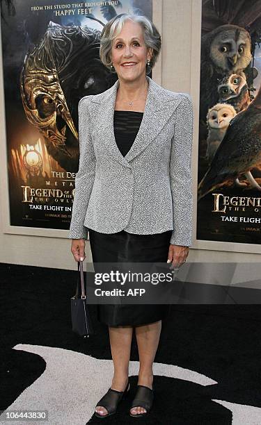 Author Kathryn Lasky Knight arrives at the Premiere of Warner Bros. "Legend of The Guardians" in Hollywood, California, on September 19, 2010. AFP...