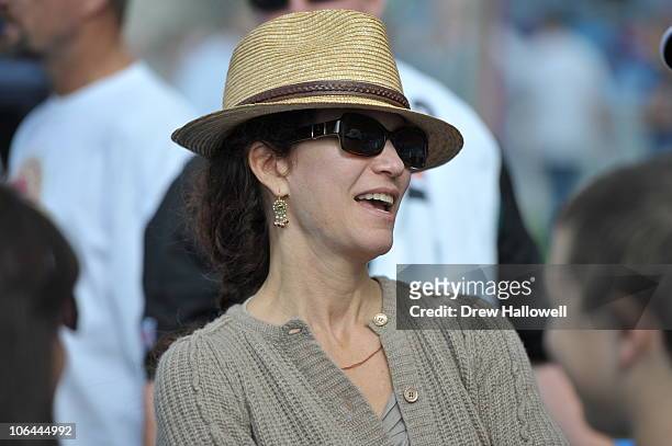 Christina Weiss-Lurie of the Philadelphia Eagles stands on the sideline before the game against the Tennessee Titans at LP Field on October 24, 2010...