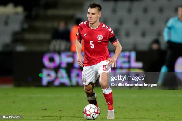 Jonas Knudsen of Denmark during the UEFA Nations league match between Denmark v Republic of Ireland at the Ceres Park on November 19, 2018 in Aarhus