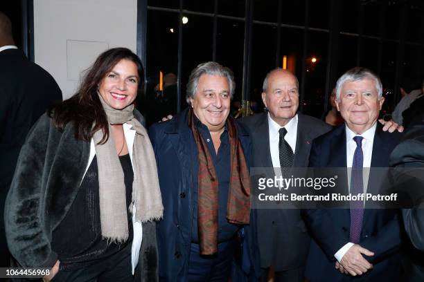 Christian Clavier, his wife Isabelle de Ajauros, Founder of Fimalac Marc Ladreit de Lacharriere and Artistic Director of Theatre Marigny Jean-Luc...