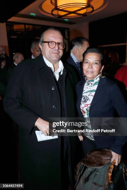 Lawyer Herve Temime and Sophie Douzal attend the Reopening of The Marigny Theater with the with the Musical Fairy "Peau d'Ane" on November 22, 2018...