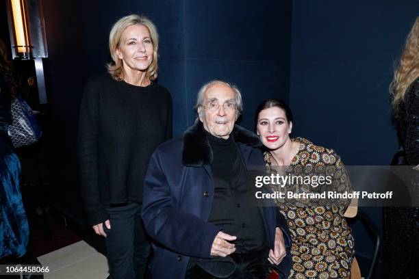 Actress of the show Claire Chazal, Composer of the show Michel Legrand and actress of the show Marie-Agnes Gillot attend the Reopening of The Marigny...