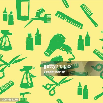 沙龍物件。無縫的背景模式。 沙龍物件。無縫的背景模式。