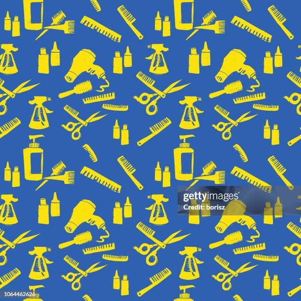 Salon Object Salon Objects Seamless Background Pattern High-Res Vector Graphic ...