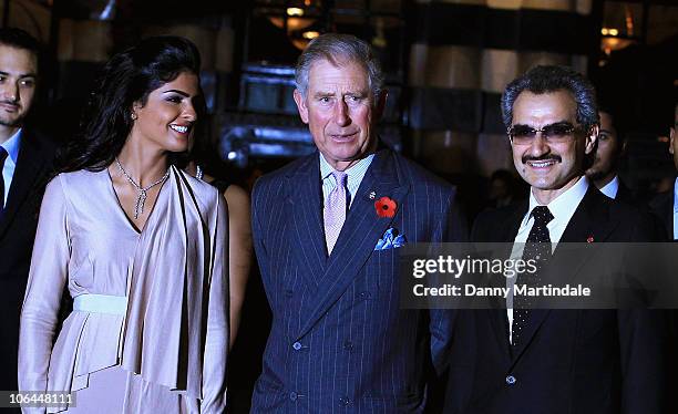 Princess Amira, Prince Charles The Prince of Wales and HRH Prince Alwaleed Bin Talal Bin AbdulAziz Alsaud attend the re-opening of the newly restored...