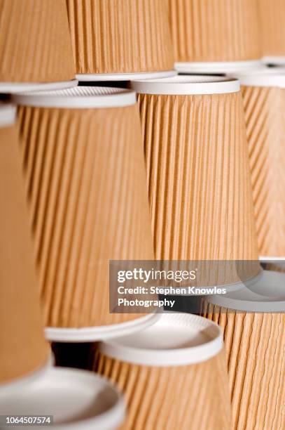 paper coffee cups - coffee cup disposable stock pictures, royalty-free photos & images