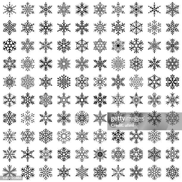 illustrations, cliparts, dessins animés et icônes de flocons de neige - cristaux