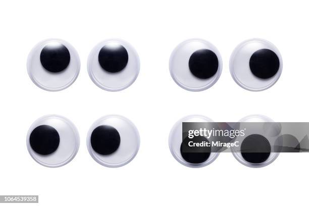 plastic toy googly eyes - cartoon eyes stock pictures, royalty-free photos & images