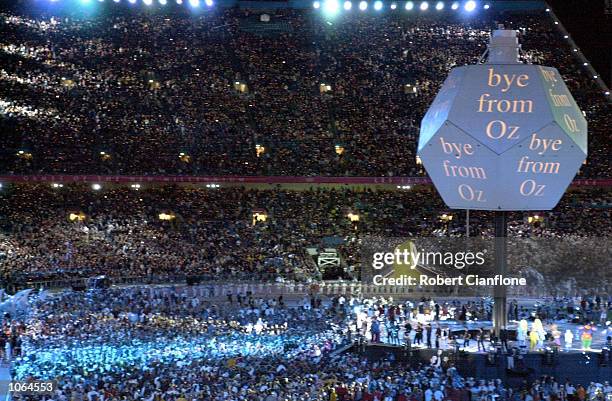 General view of the Closing Ceremony for the Sydney 2000 Olympic Games, held at Stadium Australia at Homebush Bay in Sydney, Australia. DIGITAL IMAGE...