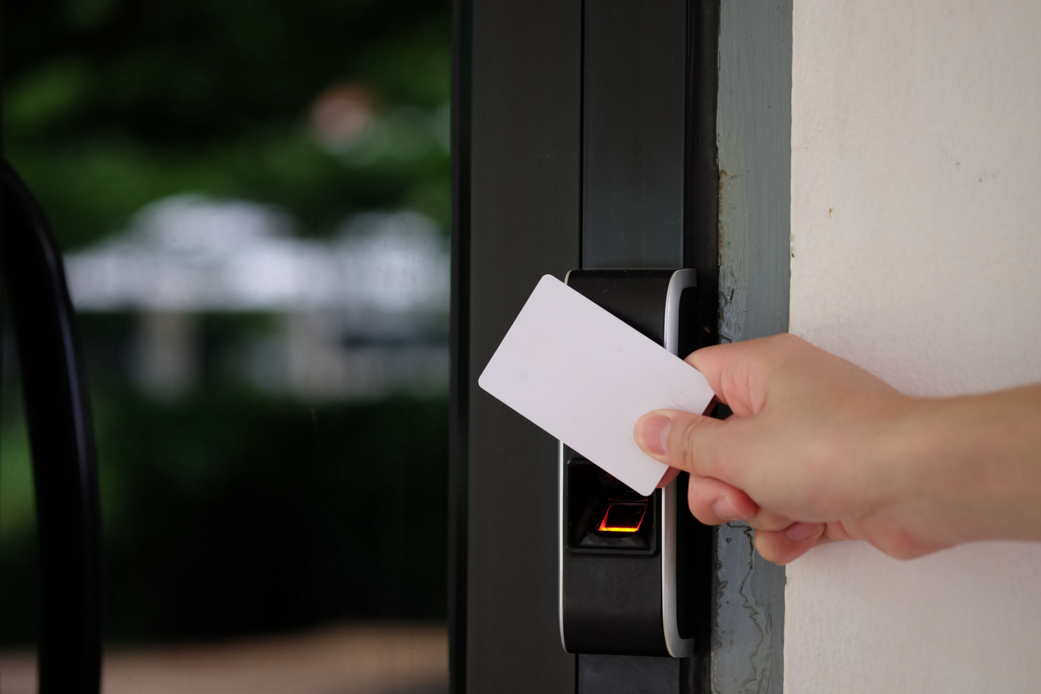 Biometric fingerprint scanner with keycard. Biometric fingerprint scanner with keycard.