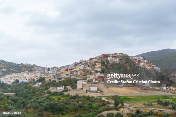 moulay idriss village in morocco - moulay idriss morocco photos et images de collection