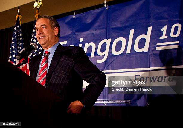 Democratic candidate for Wisconsin, Russ Feingold concedes to Republican candidate Ron Johnson during his election night party in the midterm...