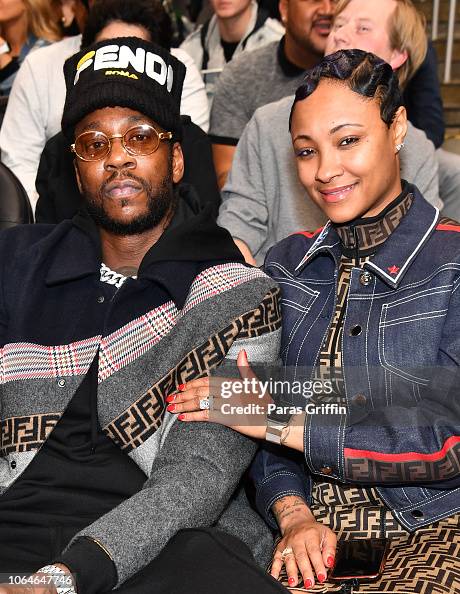 Boston Rapper Chainz Rapper 2 Chainz and his wife Kesha Ward attend Atlanta Hawks vs... News ...