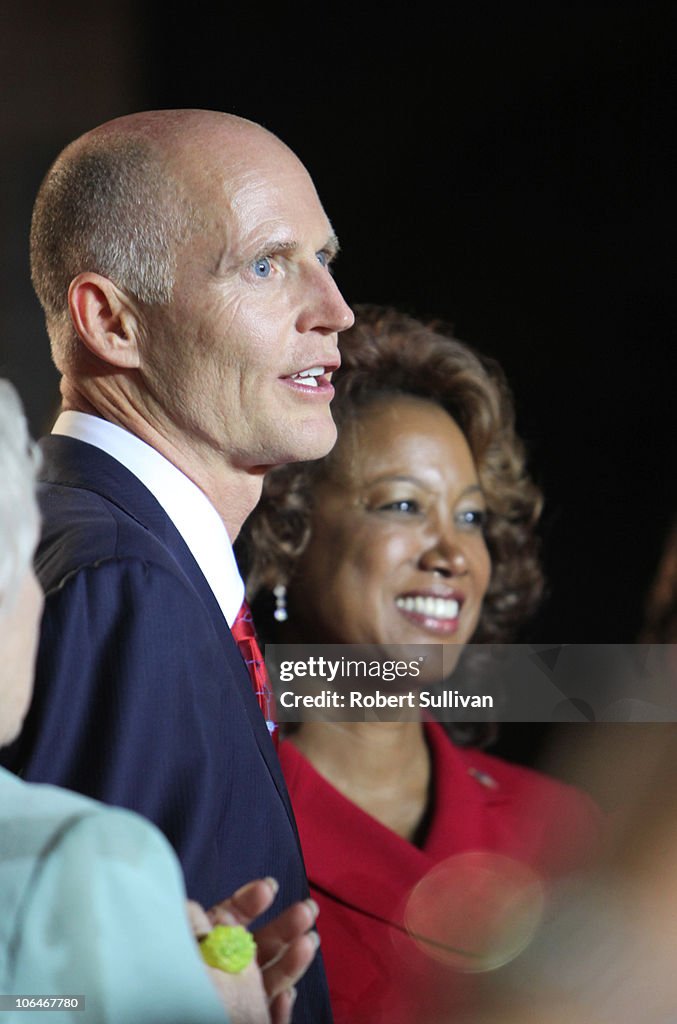 GOP Candidate For Governor In Floria Rick Scott Gatherings With Supporters