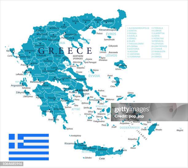 ilustraciones, imágenes clip art, dibujos animados e iconos de stock de mapa de grecia - vector - grecia europa del sur