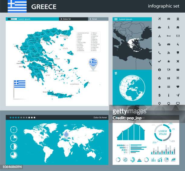 35 - greece - gray murena infographic q10 - chania crete stock illustrations