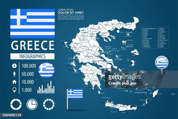 39 - greece - dark murena bg infographic q10 - chania crete stock illustrations