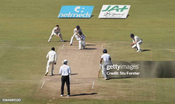 Sri Lanka batsman Dhananjaya de Silva reacts as England fielder Keaton Jennings takes a catch to dismiss the batsman on 73 runs during Day Two of the...