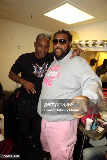 Cam'ron and Fatman Scoop backstage at The Apollo Theater on November 23, 2018 in New York City.