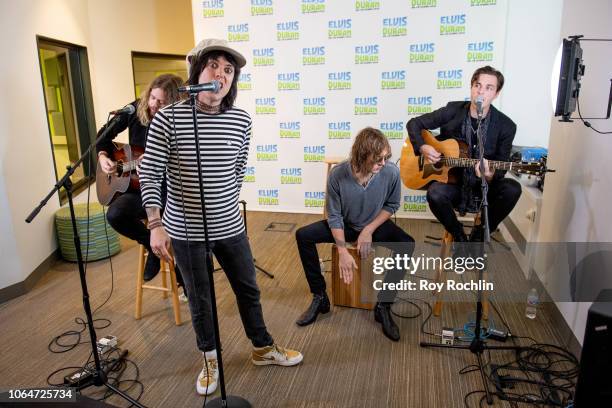 Adam Slack, Luke Spiller, Gethin Davies and Jed Elliott of The Struts perform as they visit the Elvis Duran show at Z100 Studio on November 07, 2018...