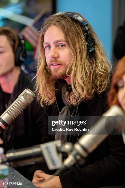 Adam Slack of The Struts as they visit the Elvis Duran show at Z100 Studio on November 07, 2018 in New York City.