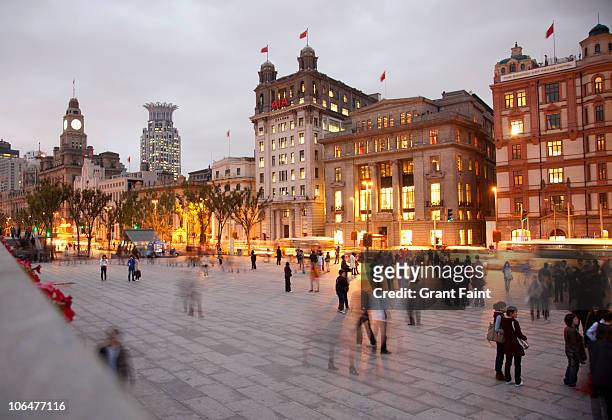 urban area at night - the bund stock pictures, royalty-free photos & images