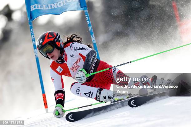 Stephanie Brunner of Austria in action during the Audi FIS Alpine Ski World Cup Women's Giant Slalom on November 24, 2018 in Killington USA.