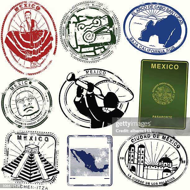 ilustraciones, imágenes clip art, dibujos animados e iconos de stock de su especial pasaporte para méxico - los cabos