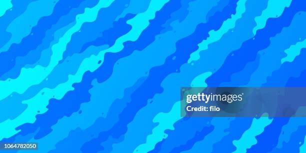 blue wave abstract - pool reflection stock illustrations