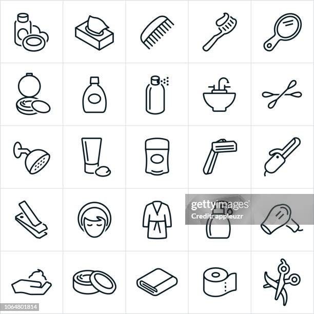 illustrations, cliparts, dessins animés et icônes de icônes de soins personnels - mouchoir en papier