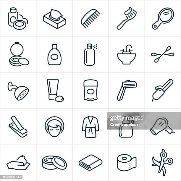 personal care icons - mouthwash stock illustrations