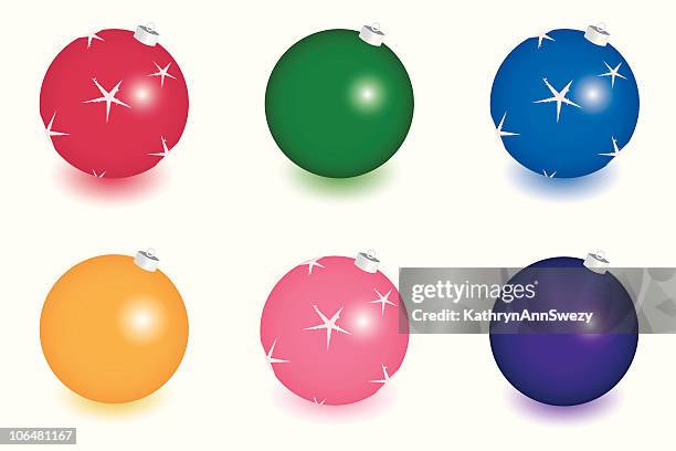 christmas ornament collection - baubles broken stock illustrations
