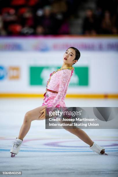 Marin Honda of Japan competes in the Ladies Free Skating during day 2 of the ISU Grand Prix of Figure Skating Internationaux de France at Polesud Ice...