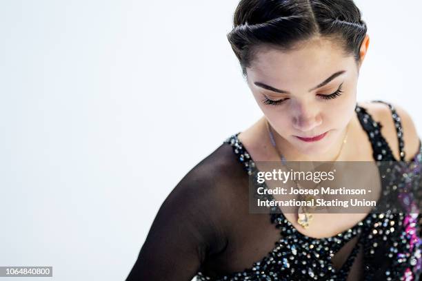 Evgenia Medvedeva of Russia looks on ahead of the Ladies Free Skating during day 2 of the ISU Grand Prix of Figure Skating Internationaux de France...